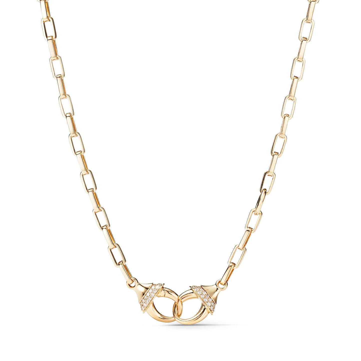 14K Gold Paperclip Chain with Easy-to-Use Diamond Hinge Clasp by J.Tyler Jewelry - Effortless Pendant Attachment